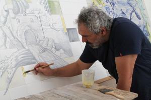 VN da Barquinha: Manuel João Vieira e Margarida Pinto Correia visitam obras de arte pública